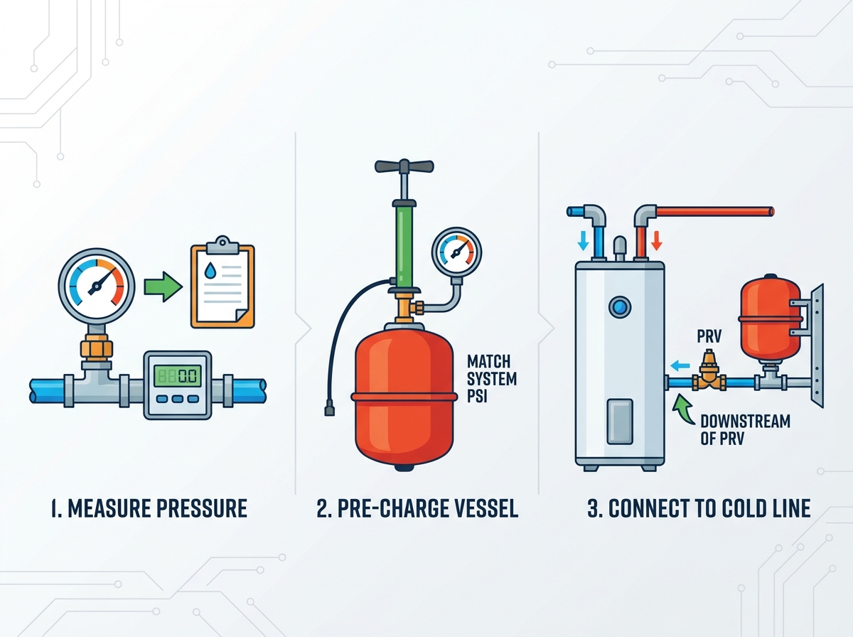 Proper expansion vessel installation and structural mounting