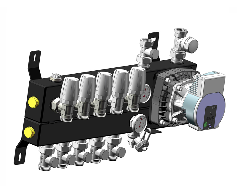 All-in-One Underfloor Heating Manifold with Pump – 1 to 16 Loops