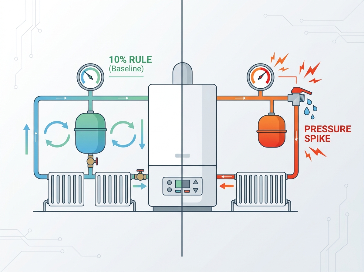 Commercial expansion vessels installed in a heating system
